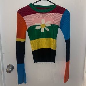XS STRIPE FLOWER SWEATER